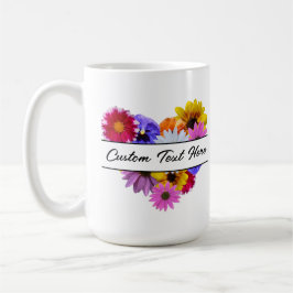 Caneca De Café Em Flor - Arranjo Floral em Forma de Coração