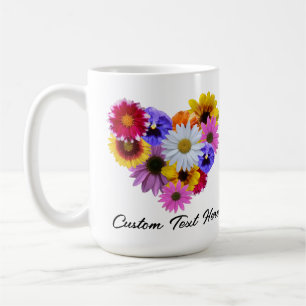 Caneca De Café Em Flor - Buquê em Forma de Coração