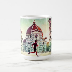 Caneca De Café Em Florença, Itália: Pintura a Aquarela