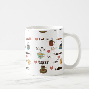 Caneca de café em línguas diferentes