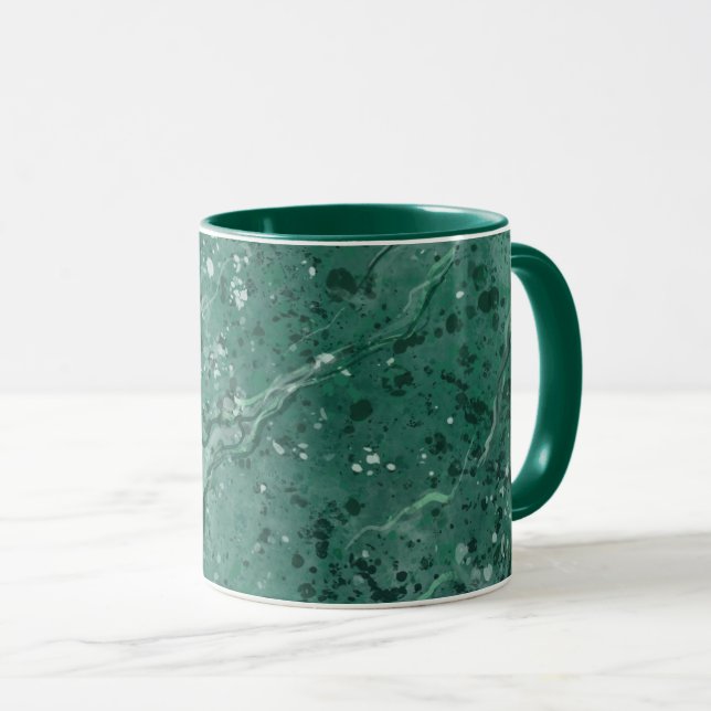 Caneca de Café em Mármore Verde Clássico (Frente Esquerda)