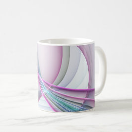 Caneca De Café Em Movimento, Arte Fractal Abstrata Colorida Moder