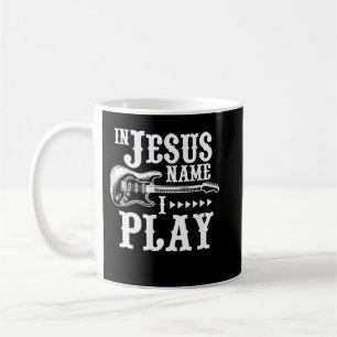 Caneca De Café Em Nome de Jesus Eu Toco Guitarra Guitarra Cristã