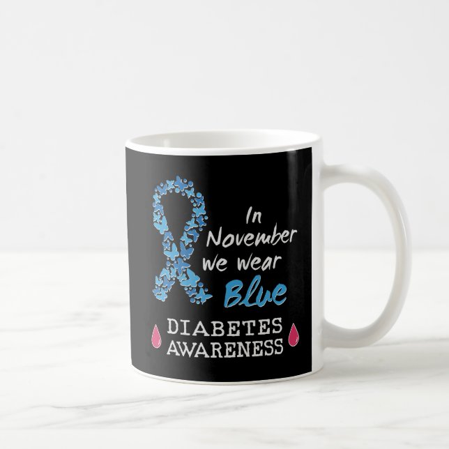 Caneca De Café Em novembro, vestimos a consciência azul da diabet (Direita)