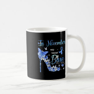 Caneca De Café Em novembro Vestimos Borboletas Azuis Diabetes Awa