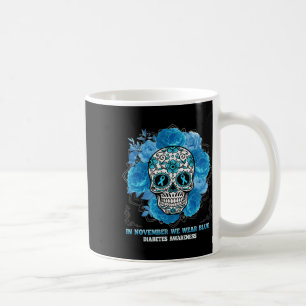 Caneca De Café Em novembro Vestimos Diabetes Azuis Do Crânio
