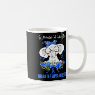 Caneca De Café Em novembro Vestimos o Awarene do Diabetes Elefant