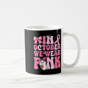 Caneca De Café Em Outubro Nós Usamos Rosa Bruxa Fantasma Câncer d