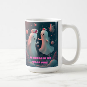 Caneca De Café Em Outubro Usamos Enfermeira Fantasma de Halloween