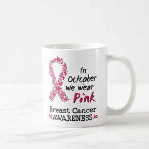 Caneca De Café Em outubro, vestimos a consciência cor-de-rosa do