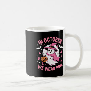 Caneca De Café Em outubro Vestimos Camisa Rosa De Halloween Ghost