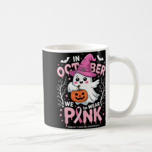Caneca De Café Em outubro Vestimos Camisa Rosa Ghost Cancer