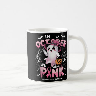 Caneca De Café Em outubro Vestimos Camisa Rosa Ghost Cancer