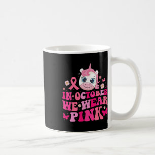 Caneca De Café Em outubro, Vestimos Cancer rosa de mama do Unicór