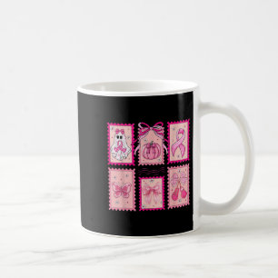 Caneca De Café Em outubro, Vestimos Carimbos Retros Cor-de-Rosa C