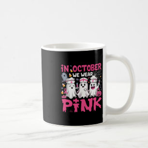 Caneca De Café Em outubro Vestimos Enfermeira Rosa Ghost Hallowee
