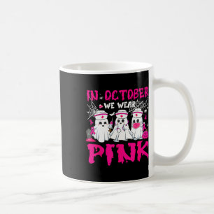 Caneca De Café Em outubro Vestimos Enfermeira Rosa Ghost Hallowee