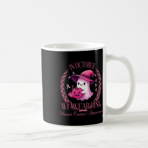 Caneca De Café Em outubro, Vestimos Fantasmas Rosa Combatendo a C