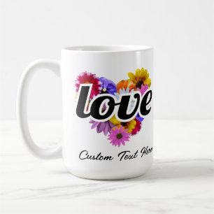 Caneca De Café Em Sangue - Buquê Floral Com Forma De Coração De A