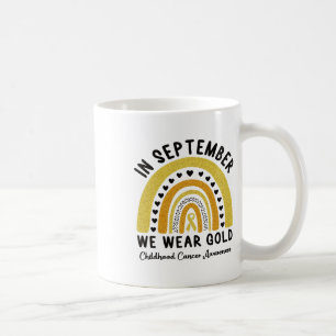 Caneca De Café Em Setembro Usamos Dourado Conscientização do Cânc