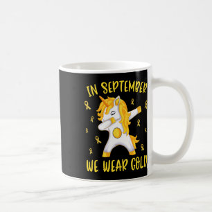 Caneca De Café Em Setembro Usamos Unicórnio Dourado Infância Cânc
