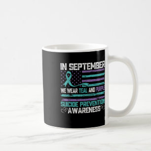 Caneca De Café Em Setembro Usamos Verde Água e Roxo Prevenção ao