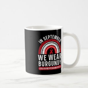 Caneca De Café Em setembro, Vestimos Aneurismo Burgundy Brain