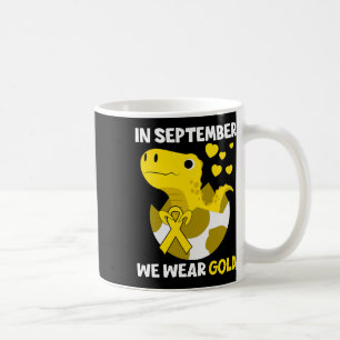Caneca De Café Em setembro Vestimos o Cancer de infância Dourada 