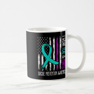 Caneca De Café Em Setembro, Vestimos Suicídio De Fita Roxal Teal