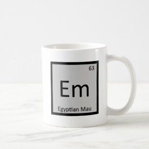 Caneca De Café Em - Tabela Periódica da Química do Gato Mau Egípc