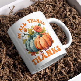 Caneca De Café "Em Tudo Isso, Giveobrigada" Queda Ação de Graças