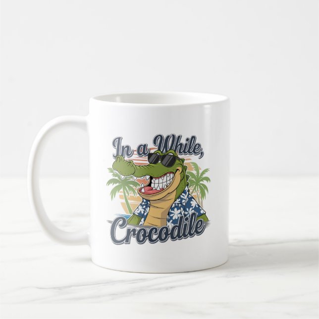 Caneca De Café "Em um tempo, crocodilo, humor tropical" (Esquerda)