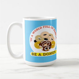 CANECA DE CAFÉ EM UMA PALAVRA DE BAGELS, SEJA UMA ROSQUINHA