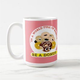 CANECA DE CAFÉ EM UMA PALAVRA DE BAGELS, SEJA UMA ROSQUINHA