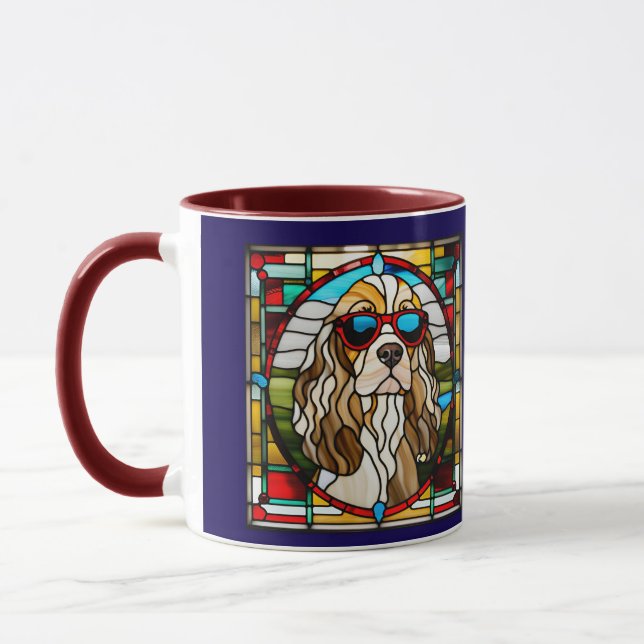 Caneca de café em vitral de Cocker Spaniel fofo (Esquerda)