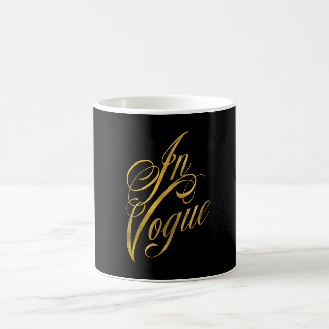 Caneca De Café Em Vogue Quote Faux Gold Foil Metallic Fashion (Centro)