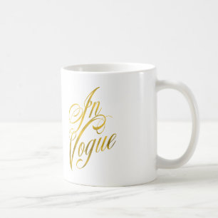 Caneca De Café Em Vogue Quote Faux Gold Foil Metallic Fashion