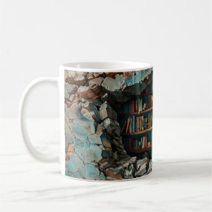 Caneca De Café Embalagem 3D de Bookshelf Mug Sublime Livro 3D
