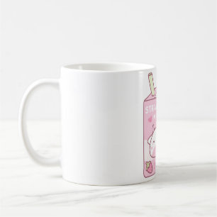 Caneca De Café Embalagem De Leite De Morango Com Carroçaria De Va