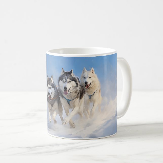 Caneca De Café Embalagem Siberian Husky (Frente Esquerda)