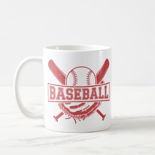 Caneca De Café Emblema clássico de baseball (Esquerda)