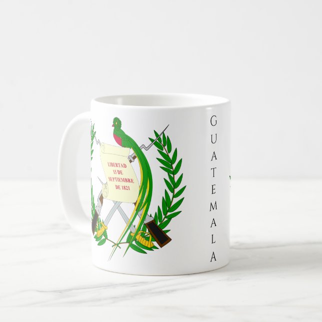Caneca De Café emblema da guatemala (Frente Esquerda)