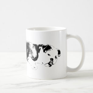 Caneca De Café Emblema de bulldog cortado a tinta com poder front