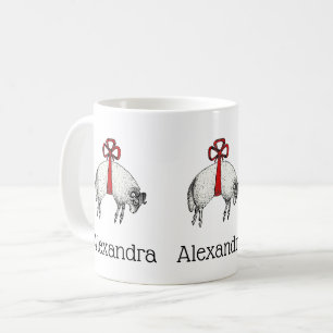 Caneca De Café Emblema de Cume de Carneiro com Faixa Heráldica