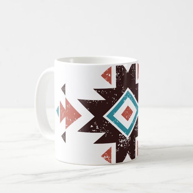 Caneca De Café Emblema de Diamante Boho (Frente Esquerda)