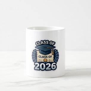 Caneca De Café Emblema de Graduação da Turma de 2026 - Arte Pixel