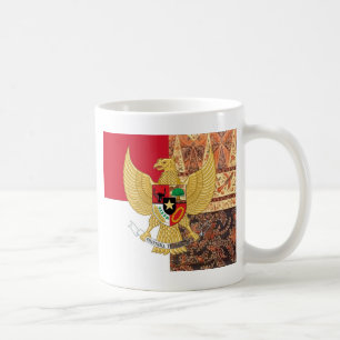 Caneca De Café Emblema de Indonésia - bandeira do Batik de Garud