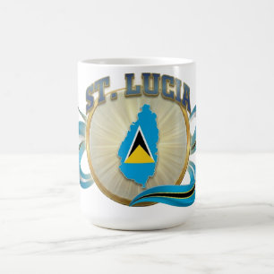 Caneca De Café Emblema de Santa Lúcia Orgulho do Caribe Equip