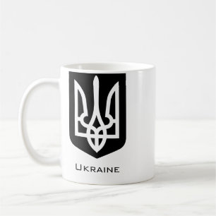 Caneca De Café Emblema Gráfico Contemporâneo Tryzub da Ucrânia