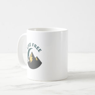 Caneca De Café Emblema Noturno "Viva Livre" da Montanha